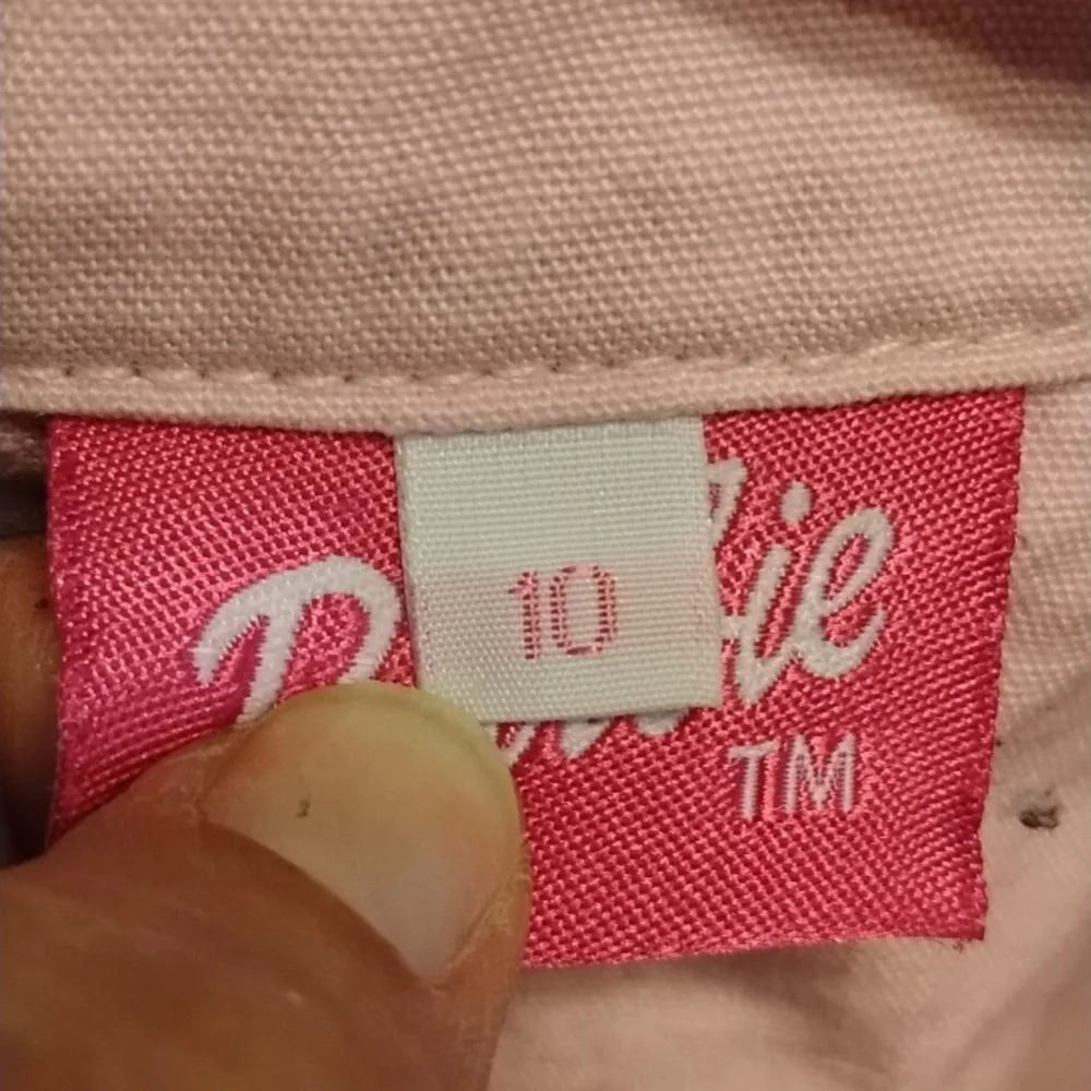 Barbie Pink Logo Tag Cotton Jean Jacket, Size: 10